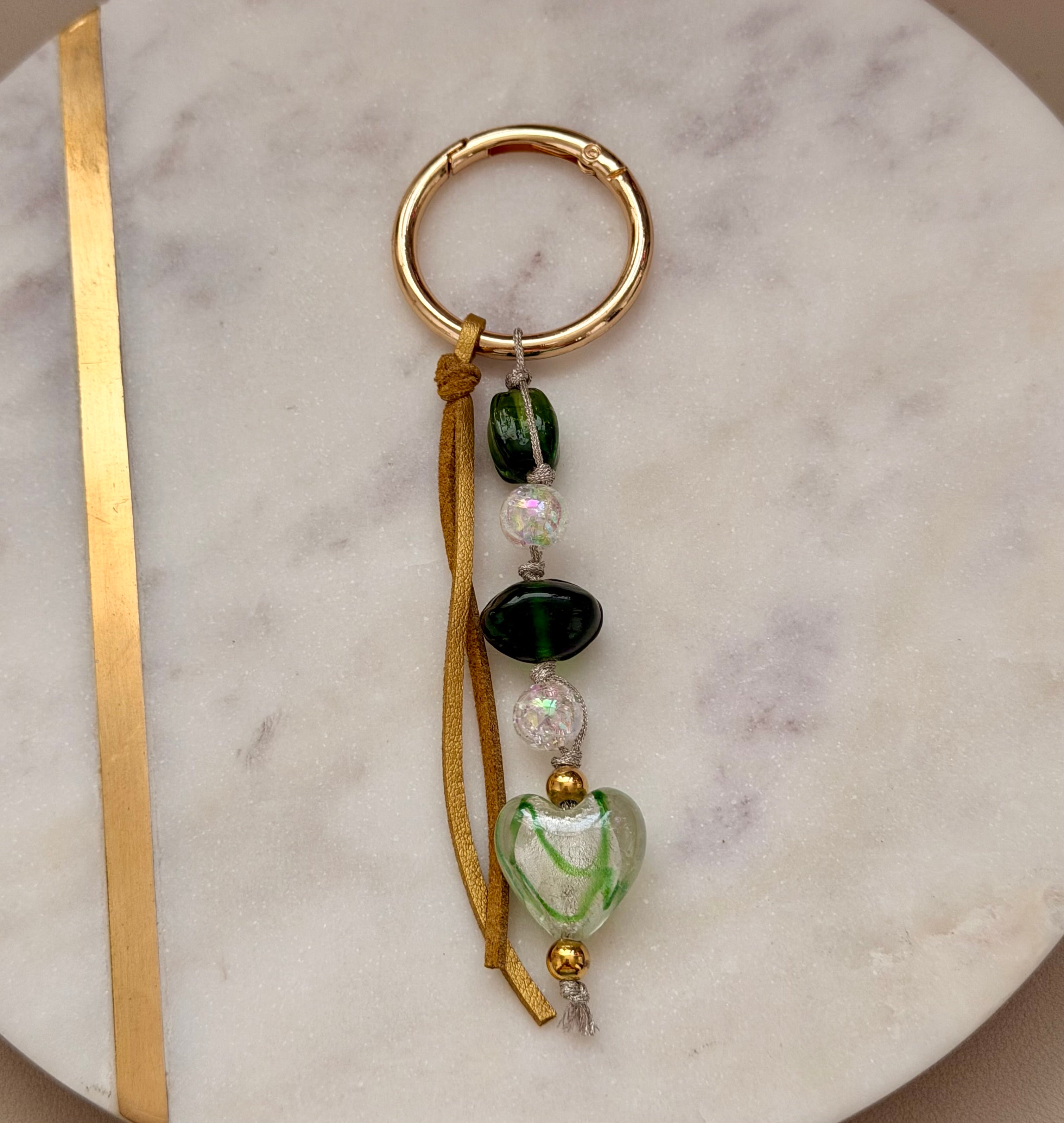 Crystal Heart Bag Charm