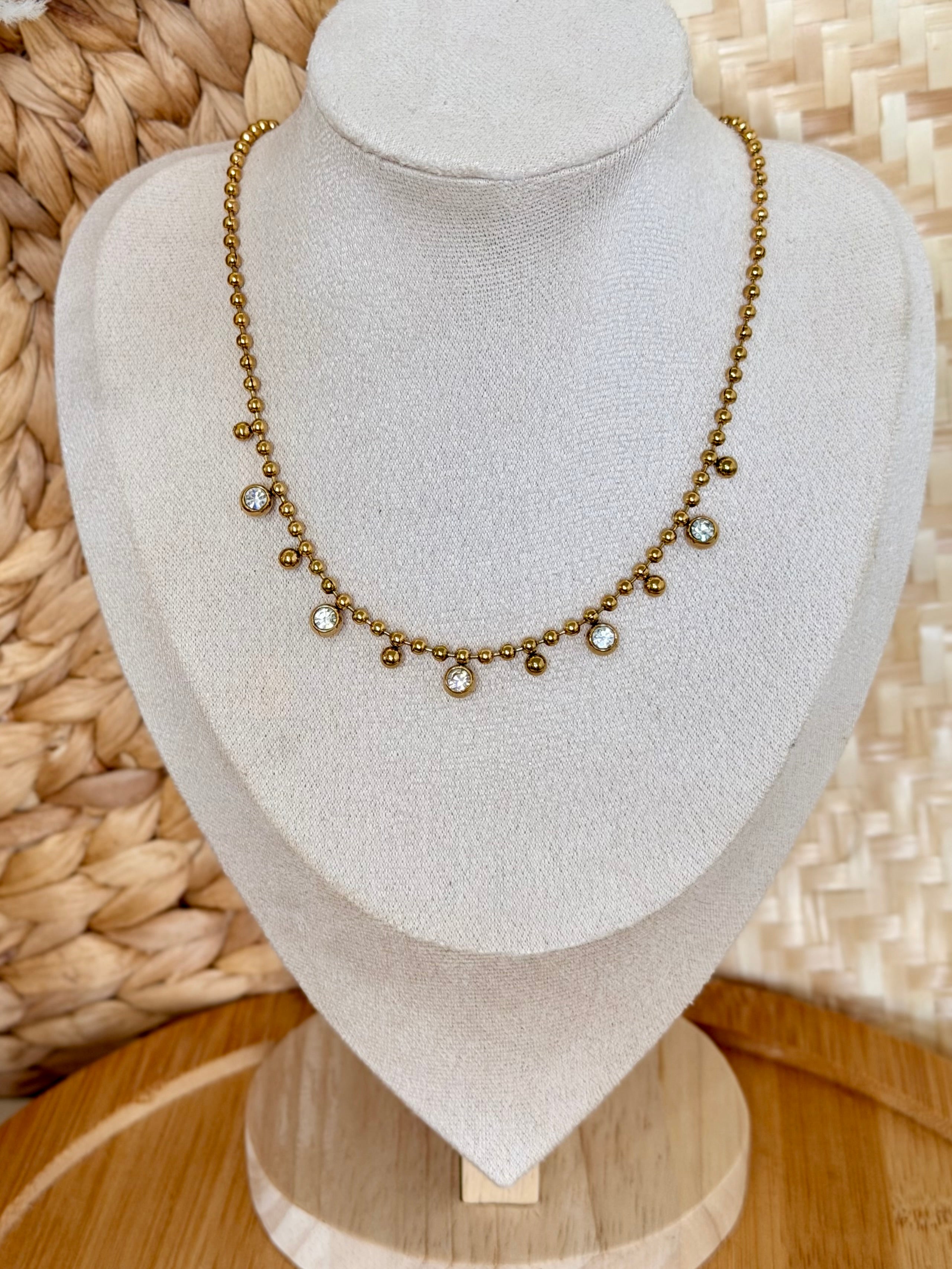 Crystal and Gold Necklace